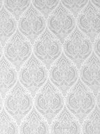 Classic White Damask Pure Cotton 210 TC Double King Bedsheet with 2 Pillow Covers (90x108 Inches)