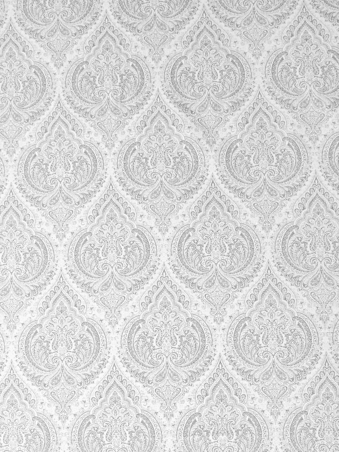 Classic White Damask Pure Cotton 210 TC Double King Bedsheet with 2 Pillow Covers (90x108 Inches)