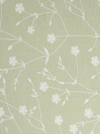 Floral Vine Sage Green 210 TC Pure Cotton Double Bedsheet with 2 Pillow Covers (90 x 108 Inches)