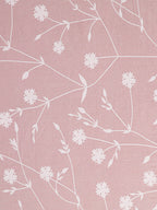 Elegant Blush Pink Floral Pure Cotton 210 TC Double King Bedsheet with 2 Pillow Covers (90x108 Inches)