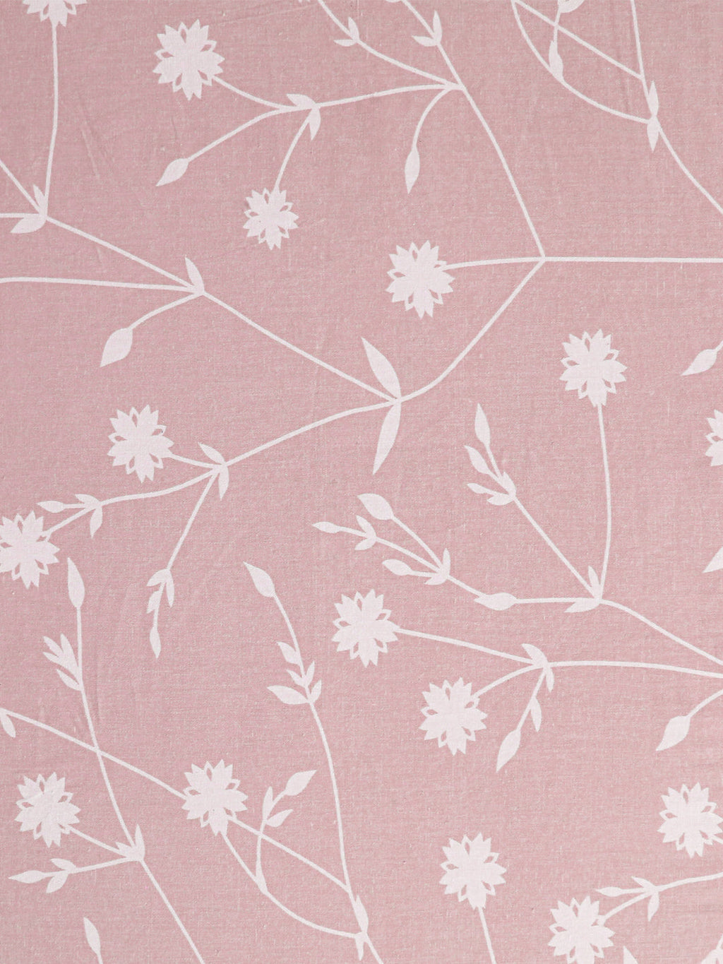 Elegant Blush Pink Floral Pure Cotton 210 TC Super King Bedsheet with 2 Pillow Covers (108x108 Inches)