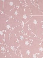 Elegant Blush Pink Floral Pure Cotton 210 TC Super King Bedsheet with 2 Pillow Covers (108x108 Inches)