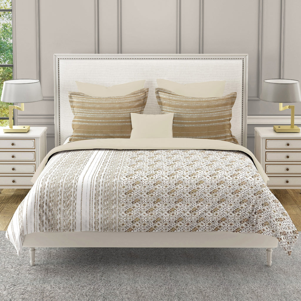 Golden Mosaic - 210TC Pure Cotton Super King Bedsheet (108x108 Inches)