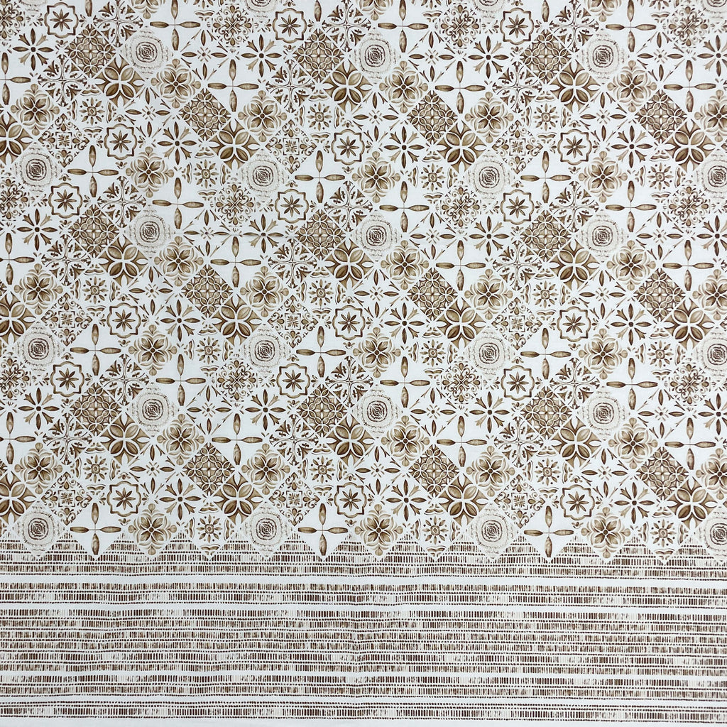 Golden Mosaic - 210TC Pure Cotton Super King Bedsheet (108x108 Inches)