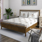 Brown Flora - 210TC Pure Cotton Single Bedsheet (60x90 Inches)