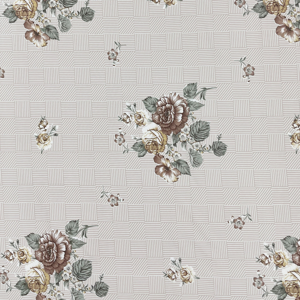 Brown Flora - 210TC Pure Cotton Single Bedsheet (60x90 Inches)