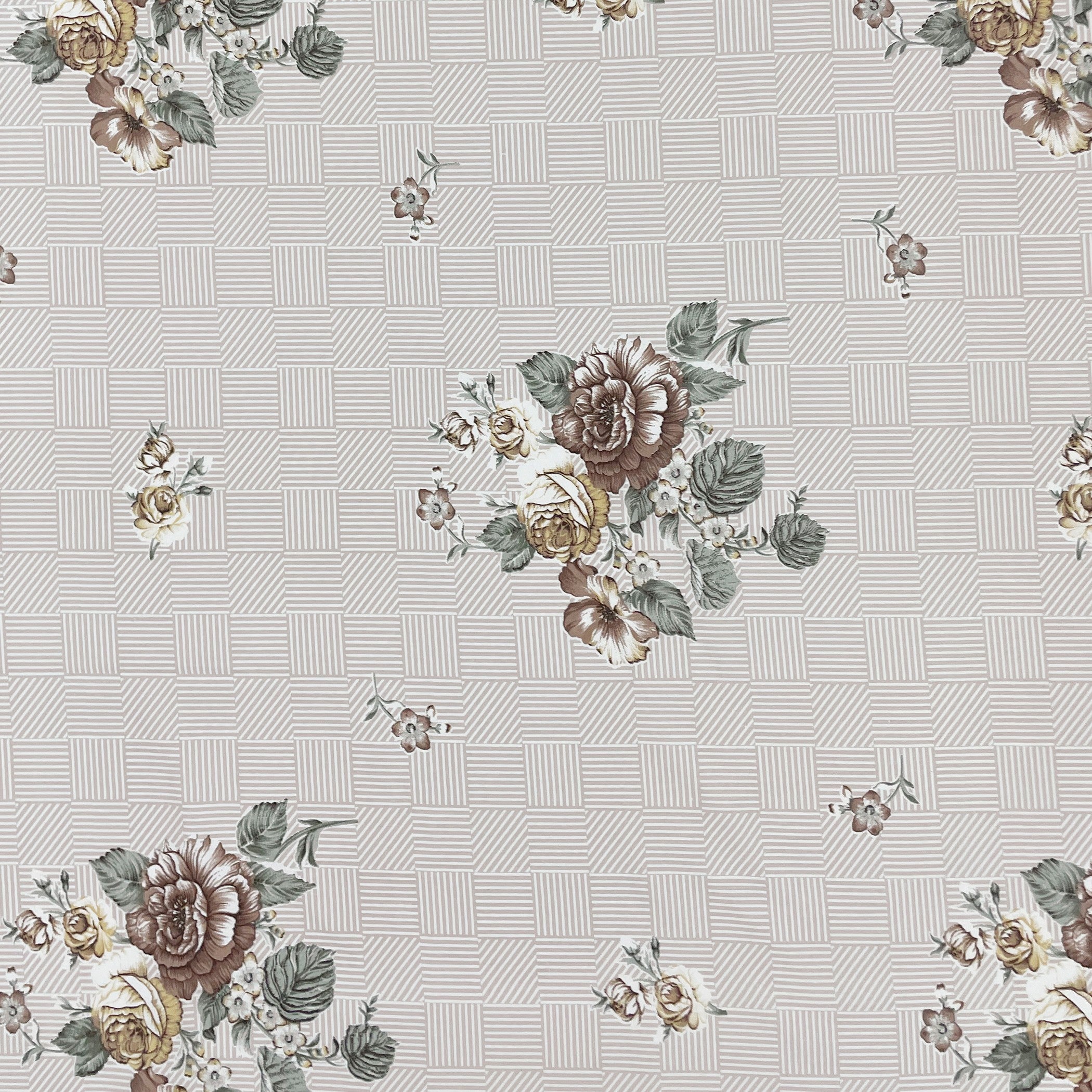 Brown Flora - 210TC Pure Cotton Single Bedsheet (60x90 Inches)