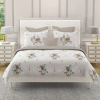 Brown Flora - 210TC Pure Cotton Single Bedsheet (60x90 Inches)