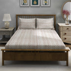 Peach Fern - 210TC Pure Cotton Queen Fitted Bedsheet (60x73x10 Inches)