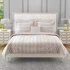 Peach Fern - 210TC Pure Cotton Queen Fitted Bedsheet (60x73x10 Inches)