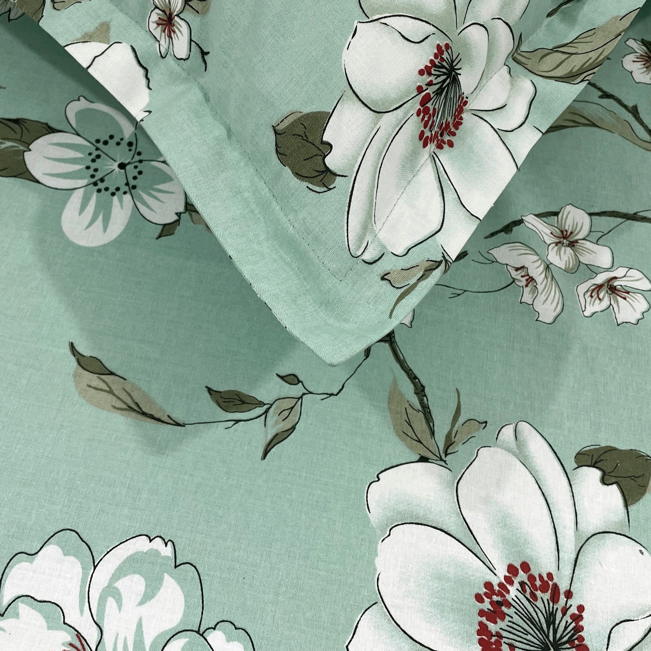 Aqua Spring - 210TC Pure Cotton Queen Fitted Bedsheet (60x73x10 Inches)