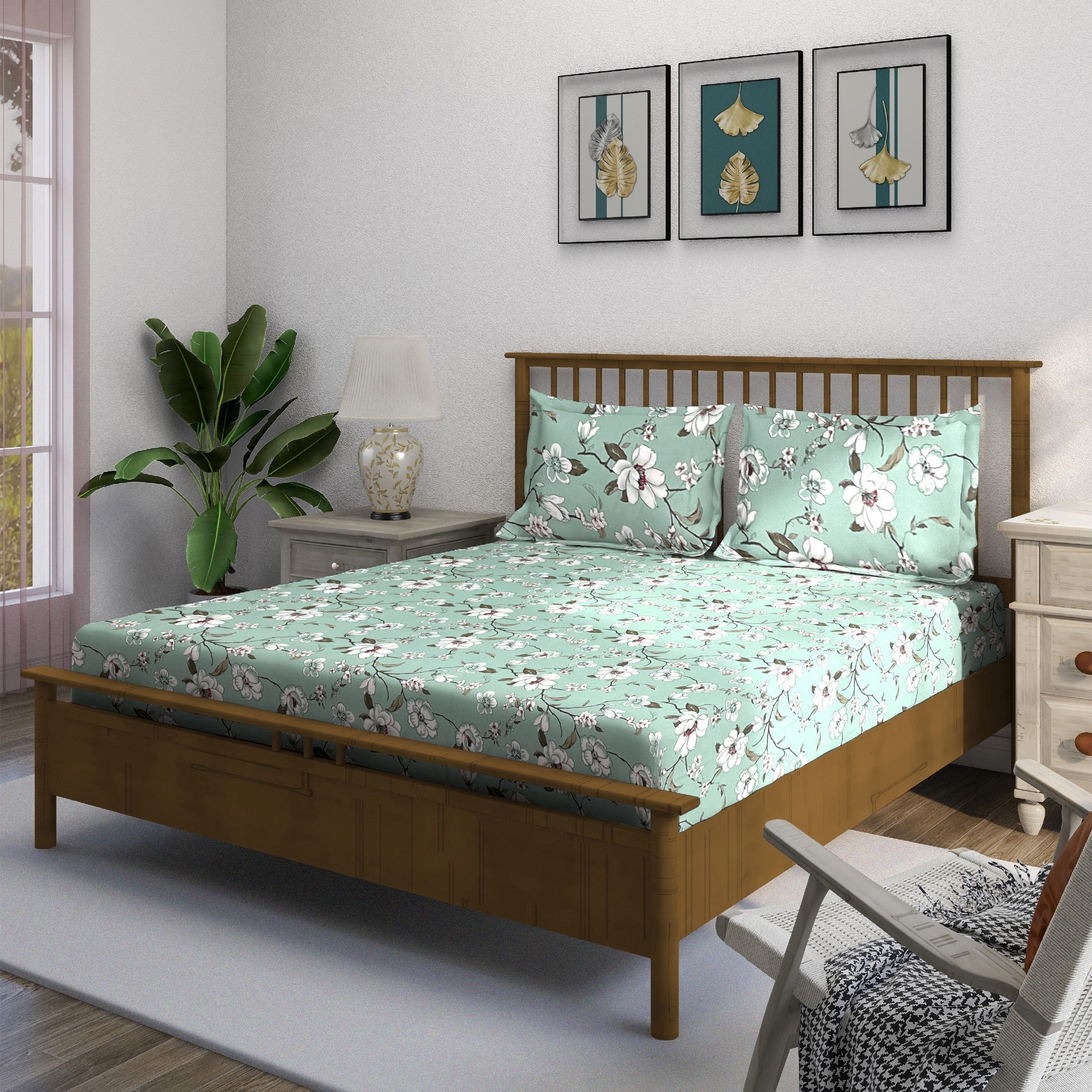 Aqua Spring - 210TC Pure Cotton Double King (90x108 Inches)