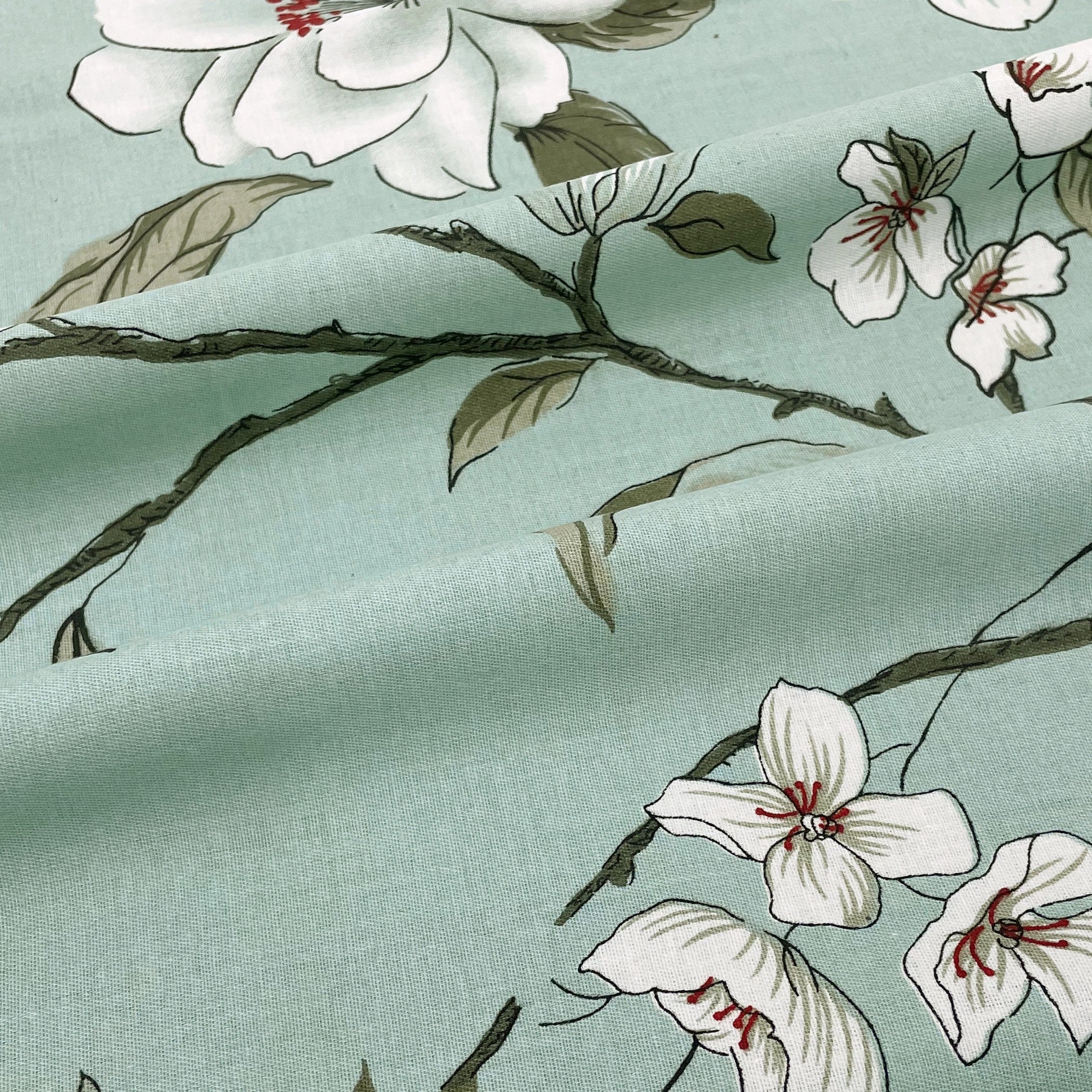 Aqua Spring - 210TC Pure Cotton Queen Fitted Bedsheet (60x73x10 Inches)