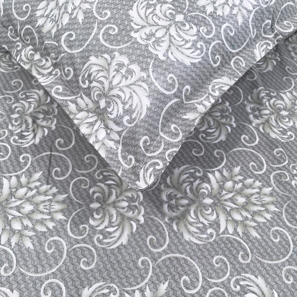 Lavender Swirl - 210TC Pure Cotton Single Fitted Bedsheet (36 x 78 x 10 Inches)