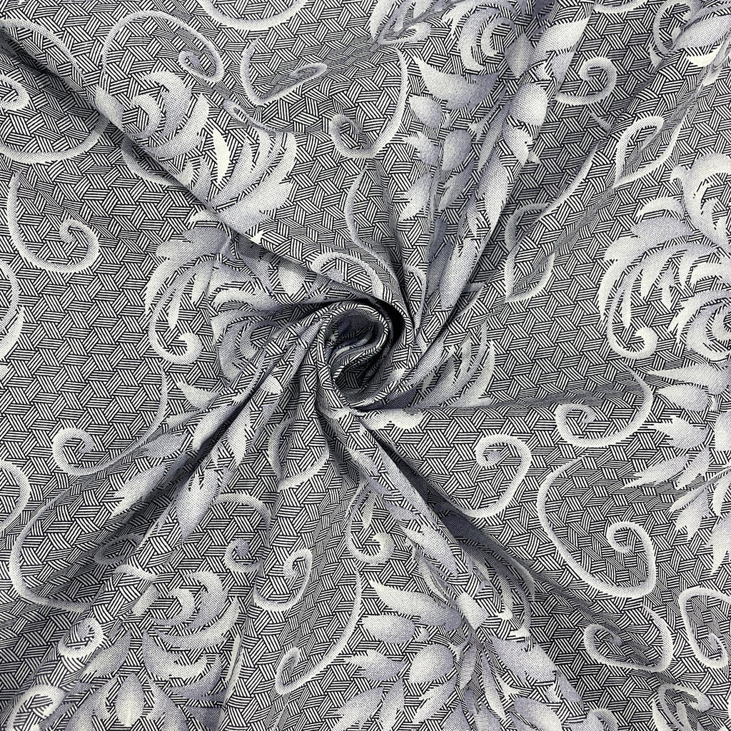 Lavender Swirl - 210TC Pure Cotton Queen Fitted Bedsheet (60x73x10 Inches)