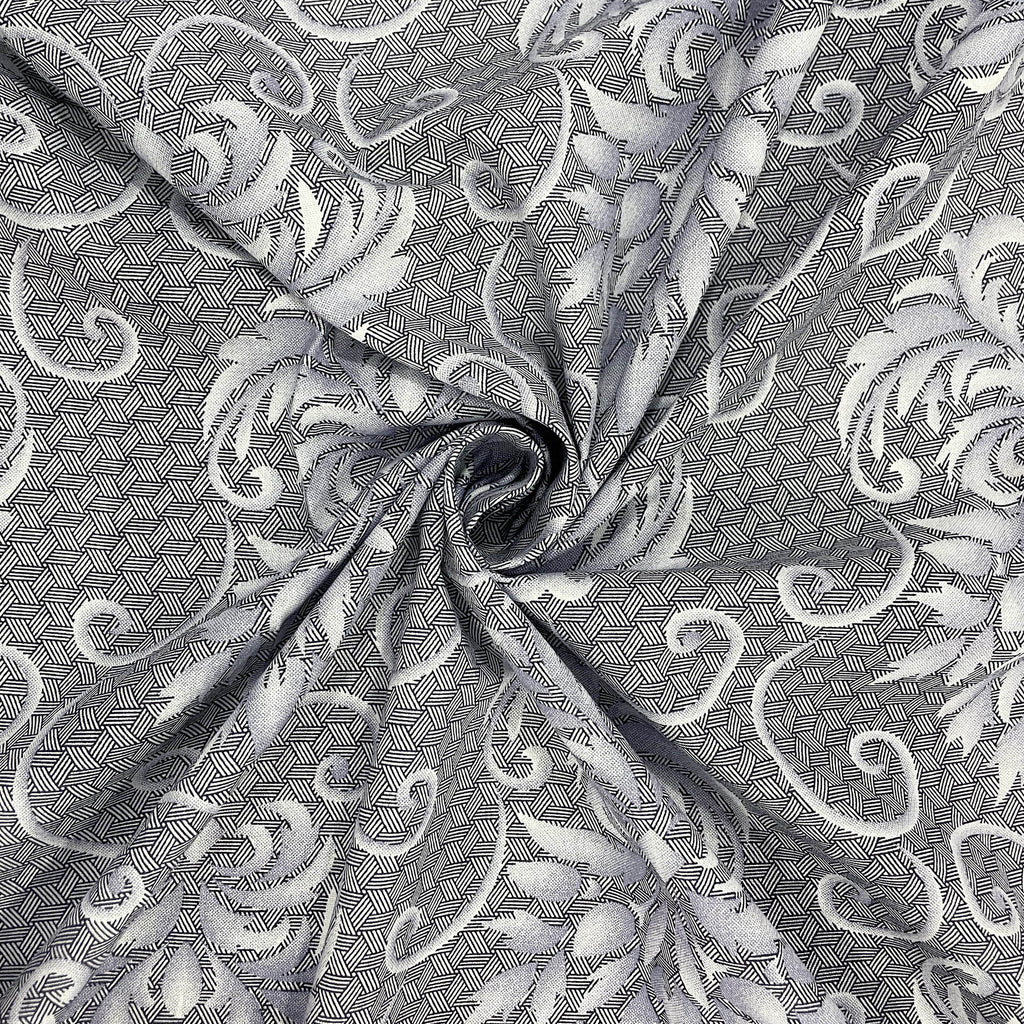 Lavender Swirl - 210TC Pure Cotton Single Fitted Bedsheet (36 x 78 x 10 Inches)