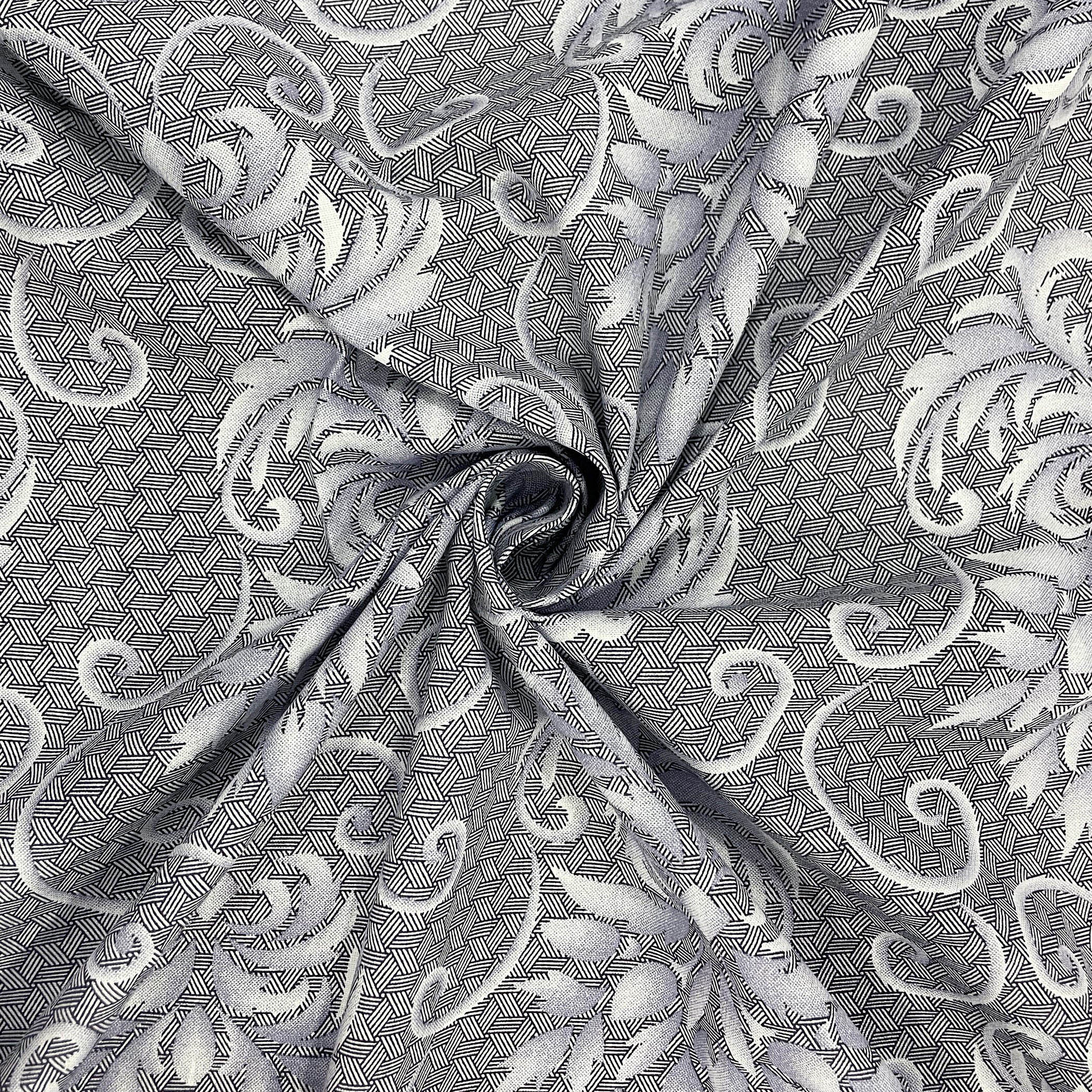 Lavender Swirl - 210TC Pure Cotton Single Fitted Bedsheet (36 x 78 x 10 Inches)