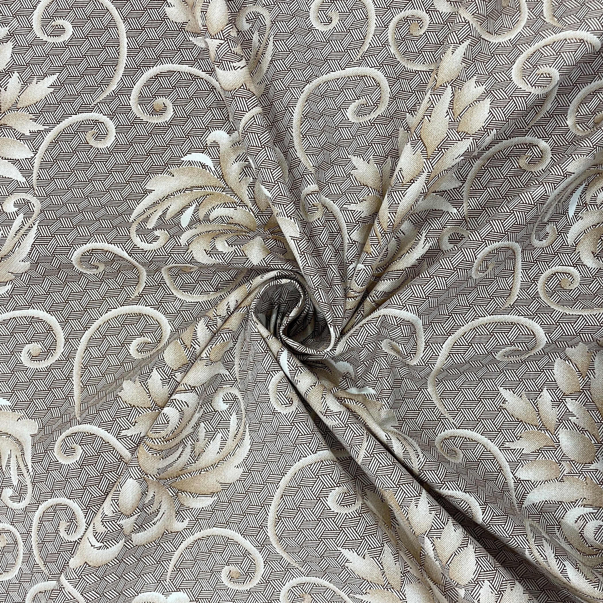 Brown Swirl - 210TC Pure Cotton Double King (90x108 Inches)