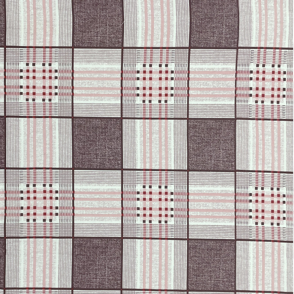 Pink Grid - 210TC Pure Cotton Double King (90x108 Inches)