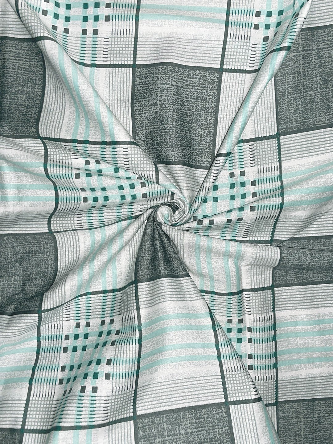 Grey Grid - 210TC Pure Cotton Double King (90x108 Inches)