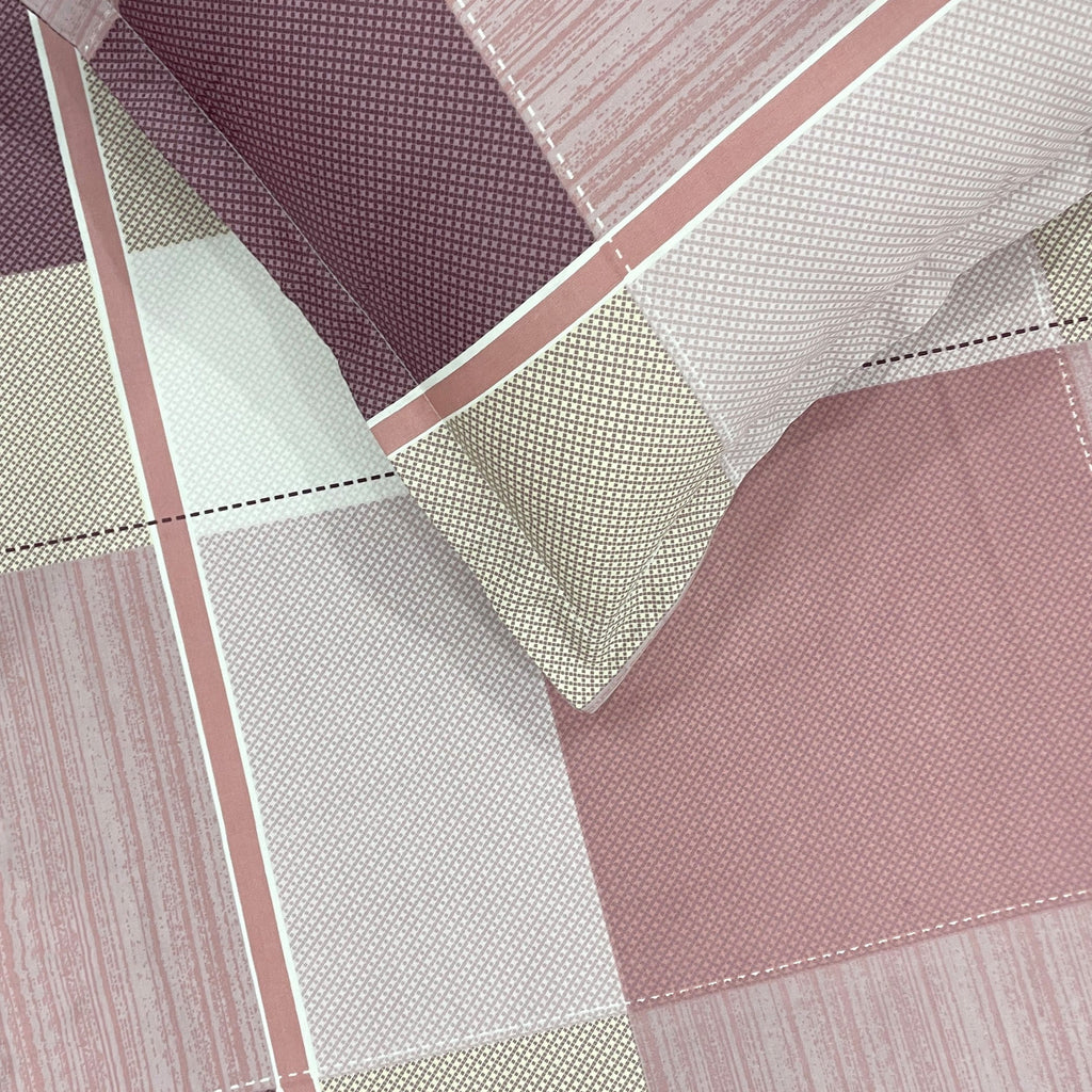 Pink Squares - 210TC Pure Cotton Double King (90x108 Inches)
