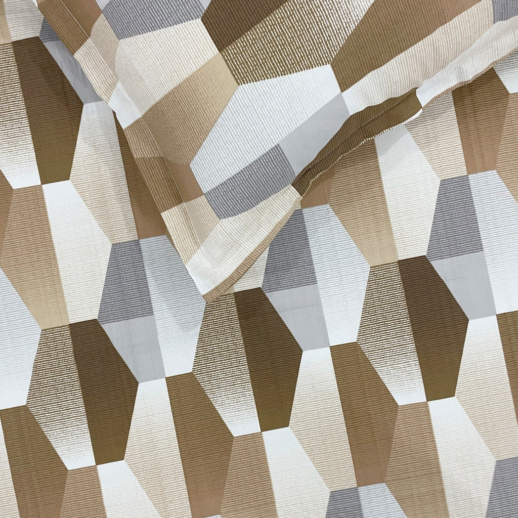 Beige Hex - 210TC Pure Cotton Double King (90x108 Inches)