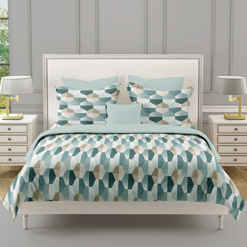 Teal Hex - 210TC Pure Cotton Double King (90x108 Inches)