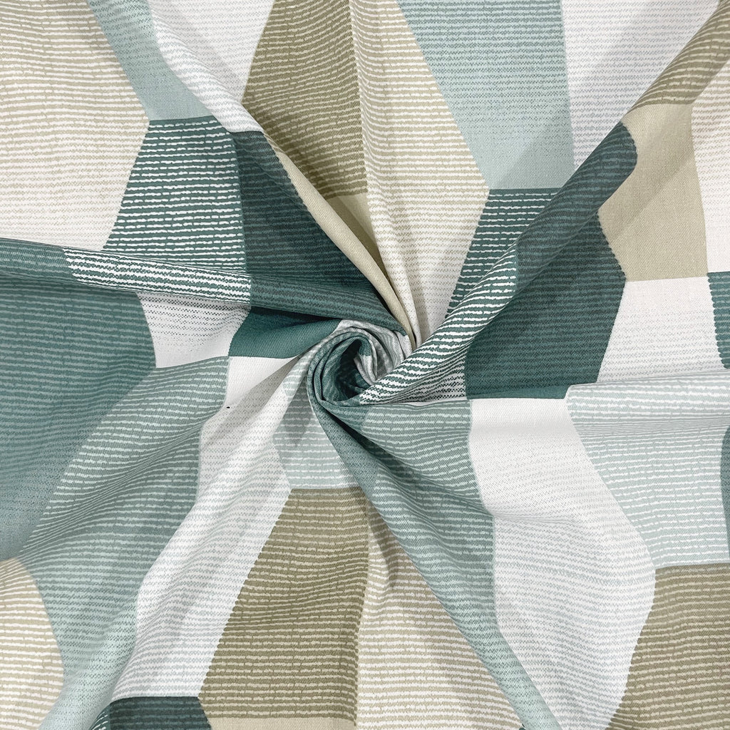 Teal Hex - 210TC Pure Cotton Single Fitted Bedsheet (36 x 78 x 10 Inches)