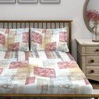 Rose Matrix - 210TC Pure Cotton Single Fitted Bedsheet (36 x 78 x 10 Inches)