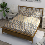 Beige Dunes - 210TC Pure Cotton Single Fitted Bedsheet (36 x 78 x 10 Inches)