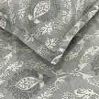 Elegant Sage Green Motif Pure Cotton 210 TC Double King Bedsheet with 2 Pillow Covers (90x108 Inches)