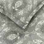 Elegant Sage Green Motif Pure Cotton 210 TC Double King Bedsheet with 2 Pillow Covers (90x108 Inches)