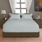 Solid Grey Double Queen 500 TC bedsheet with 2 Pillow covers_90 × 100 Inches