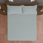 Solid Grey Double Queen 500 TC bedsheet with 2 Pillow covers_90 × 100 Inches