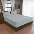 Solid Grey Double Queen 500 TC bedsheet with 2 Pillow covers_90 × 100 Inches