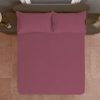 Solid Maroon Double Queen 500 TC bedsheet with 2 Pillow covers_90 × 100 Inches