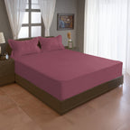 Solid Maroon Double Queen 500 TC bedsheet with 2 Pillow covers_90 × 100 Inches