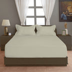 Solid Coffee Double Queen 500 TC bedsheet with 2 Pillow covers_90 × 100 Inches