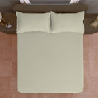 Solid Coffee Double Queen 500 TC bedsheet with 2 Pillow covers_90 × 100 Inches