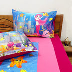 Kids Double Bedsheet – Little Mermaid Underwater Fantasy Theme Pink Color with 2 Pillow Covers