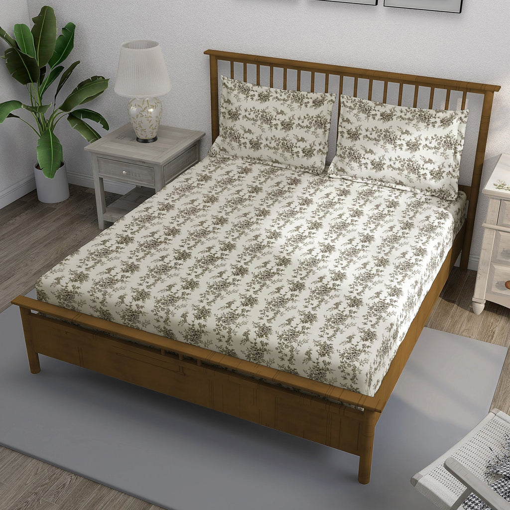 Grey Charm - 250TC Pure Cotton Double Queen (90x100 Inches)