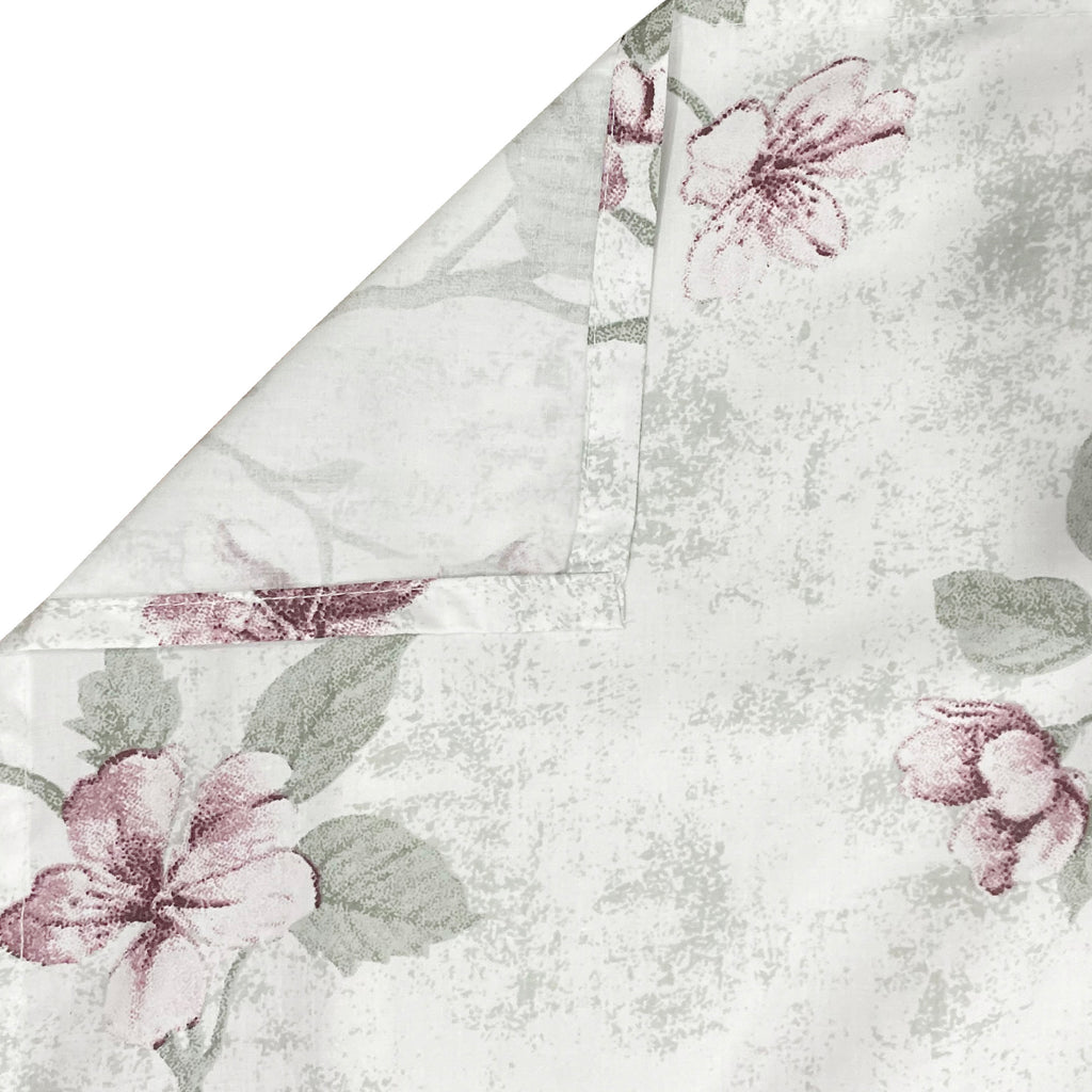 Cotton Double Queen Bedsheet with 2 Pillow Covers - Mint Green Floral Vine Print (90x100 inches)