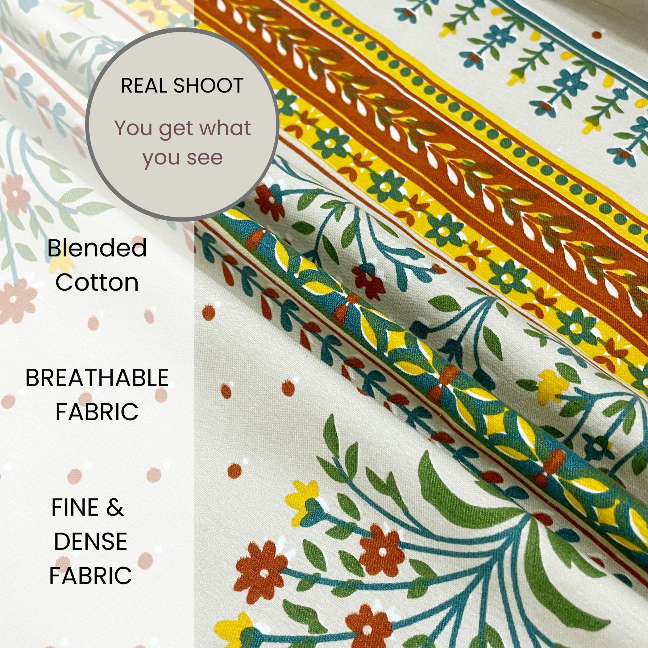 Floral Print Off-White 200 TC Double Queen Bedsheet With 2 Pillow Covers (90x100 Inches)