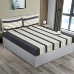 Monochrome Elegance - Yarn-Dyed Striped Double King (90x108 Inches)