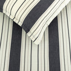 Monochrome Elegance - Yarn-Dyed Striped Double King (90x108 Inches)