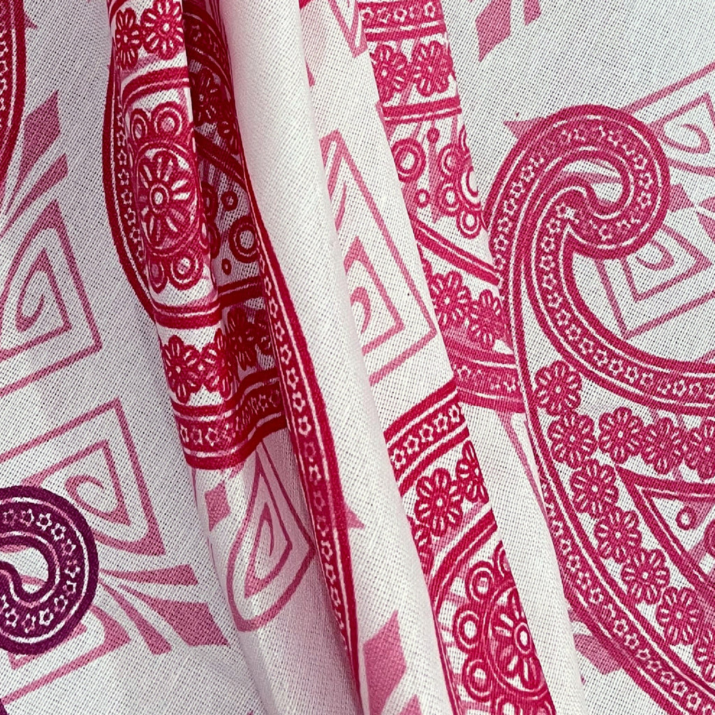 Magenta Paisley Print Pure Cotton 120 TC Double Queen Bedsheet with 2 Pillow Covers (90x100 Inches)
