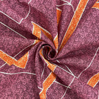 Maroon Geometric Print Pure Cotton 120 TC Double Queen Bedsheet with 2 Pillow Covers (90x100 Inches)