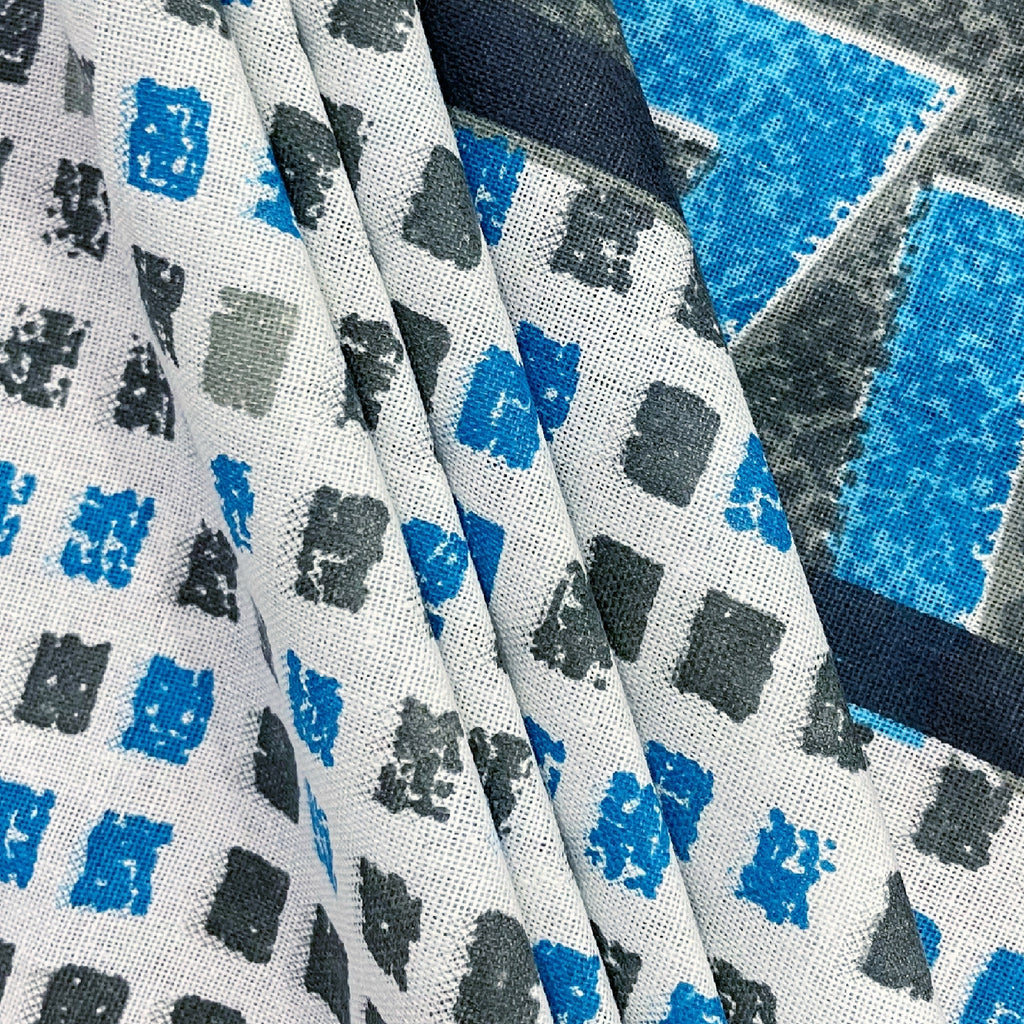 Grey Geometric Print Pure Cotton 120 TC Double Queen Bedsheet with 2 Pillow Covers (90x100 Inches)