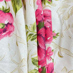 Pink Floral Print Pure Cotton 120 TC King Fitted Bedsheet with 2 Pillow Covers (72x78x10 Inches)