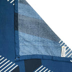 Bold Blue Geometric Blended Cotton Double Queen Bedsheet with 2 Pillow Covers (90x100 inches)